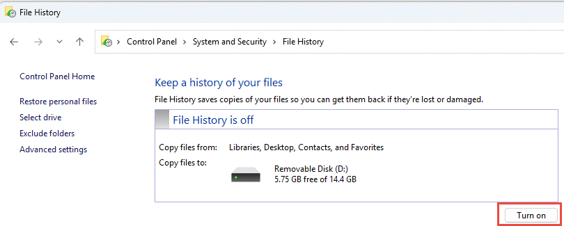 Enable File History in the Control Panel to recover deleted files.