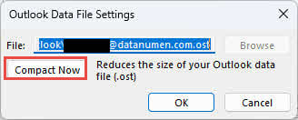 Compact to repair the OST file