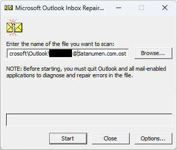 Use ScanPST.exe (Inbox Repair Tool) to scan and repair corrupt OST file.
