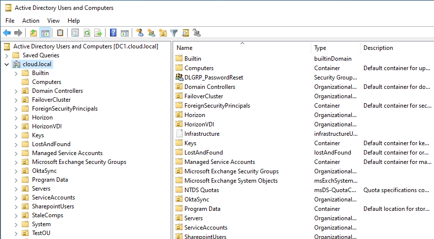 Set active directory domain controller in Active Directory Users and Computers.