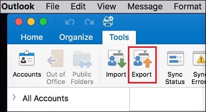 Export emails via Tools -> Export in Outlook for Mac to backup Outlook emails.