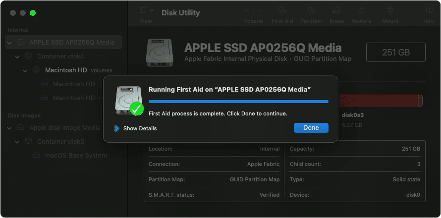 In Mac OS, use the Disk Utility for hard drive recovery