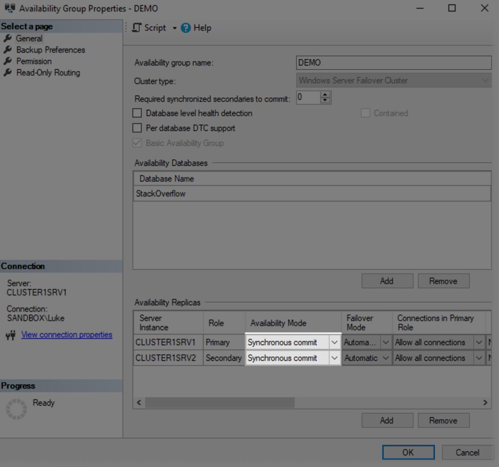 Setting Availability Modes for Availability Replicas