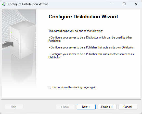 Configure Distribution Wizard