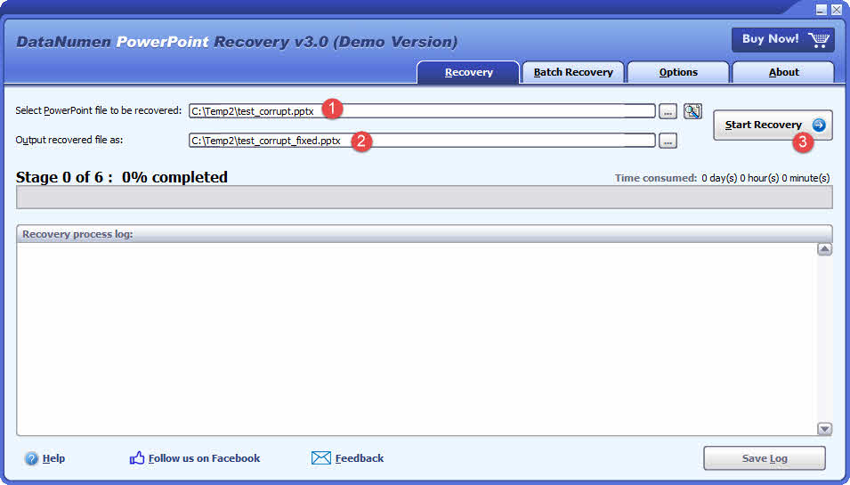 Use DataNumen PowerPoint Recovery to repair a corrupt PowerPoint file