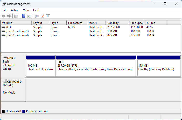 Use Disk Management to prepare the shared drive for SQL Server Failover Cluster