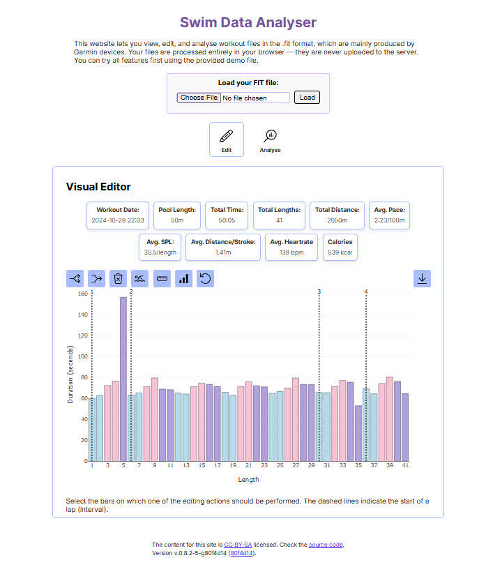 Use Swim Data Analyser to repair corrupt FIT file.