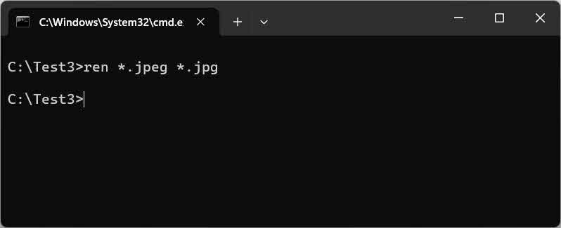 Bulk change all file extensions in the current folder in Windows command line.