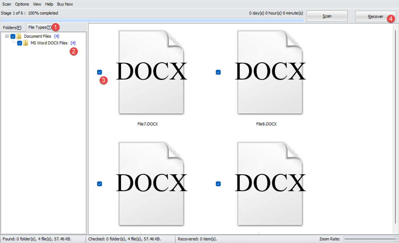 Use DataNumen Data Recovery to scan and recover unsaved Word documents.