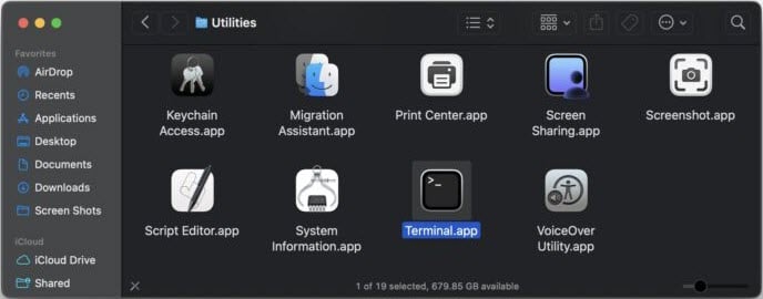 Open the terminal in Mac.