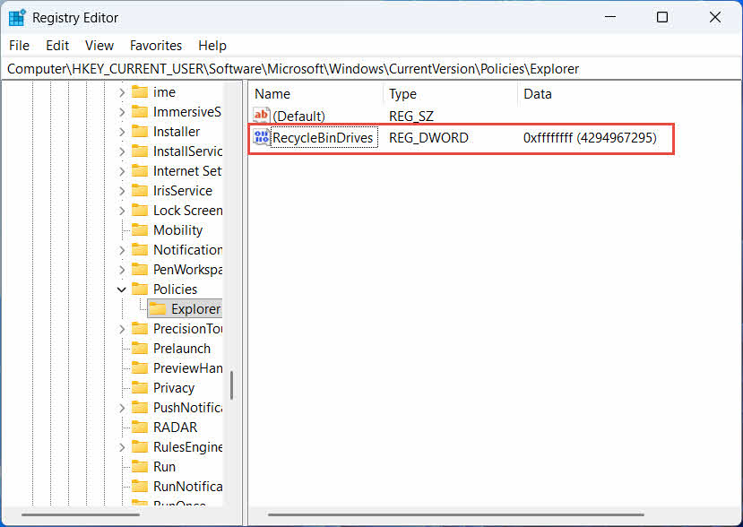 Enable the Recycle Bin for a USB flash drive or SD card by adding RecycleBinDrives key to the registry.