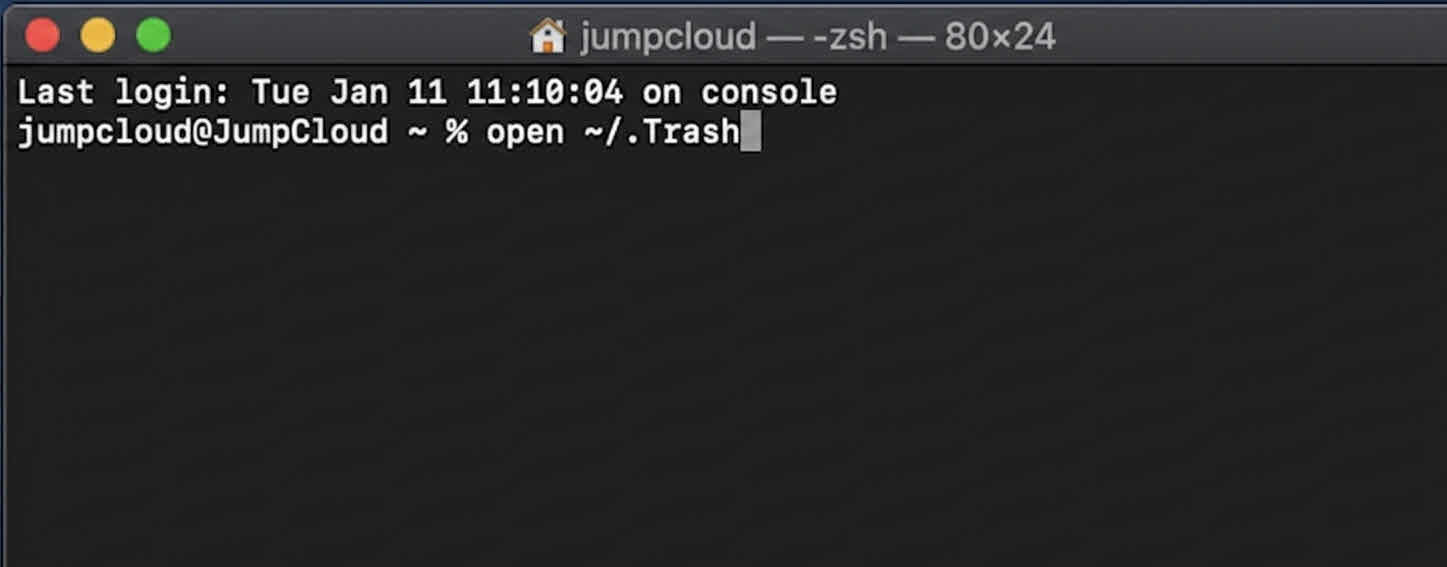 Open Trash from the Terminal on Mac